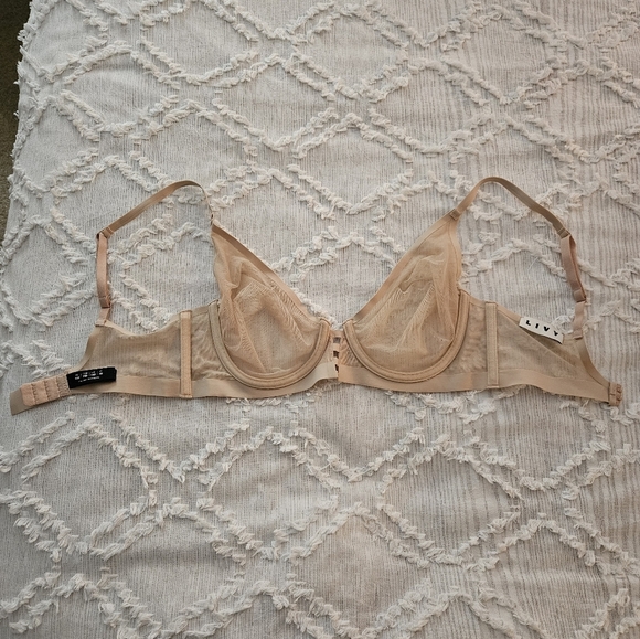 Livy Beige Nude Mesh Underwire Bra Size 34D - Picture 3 of 12